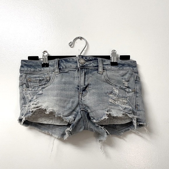 American Eagle Super Low Denim Shorts - Picture 1 of 4